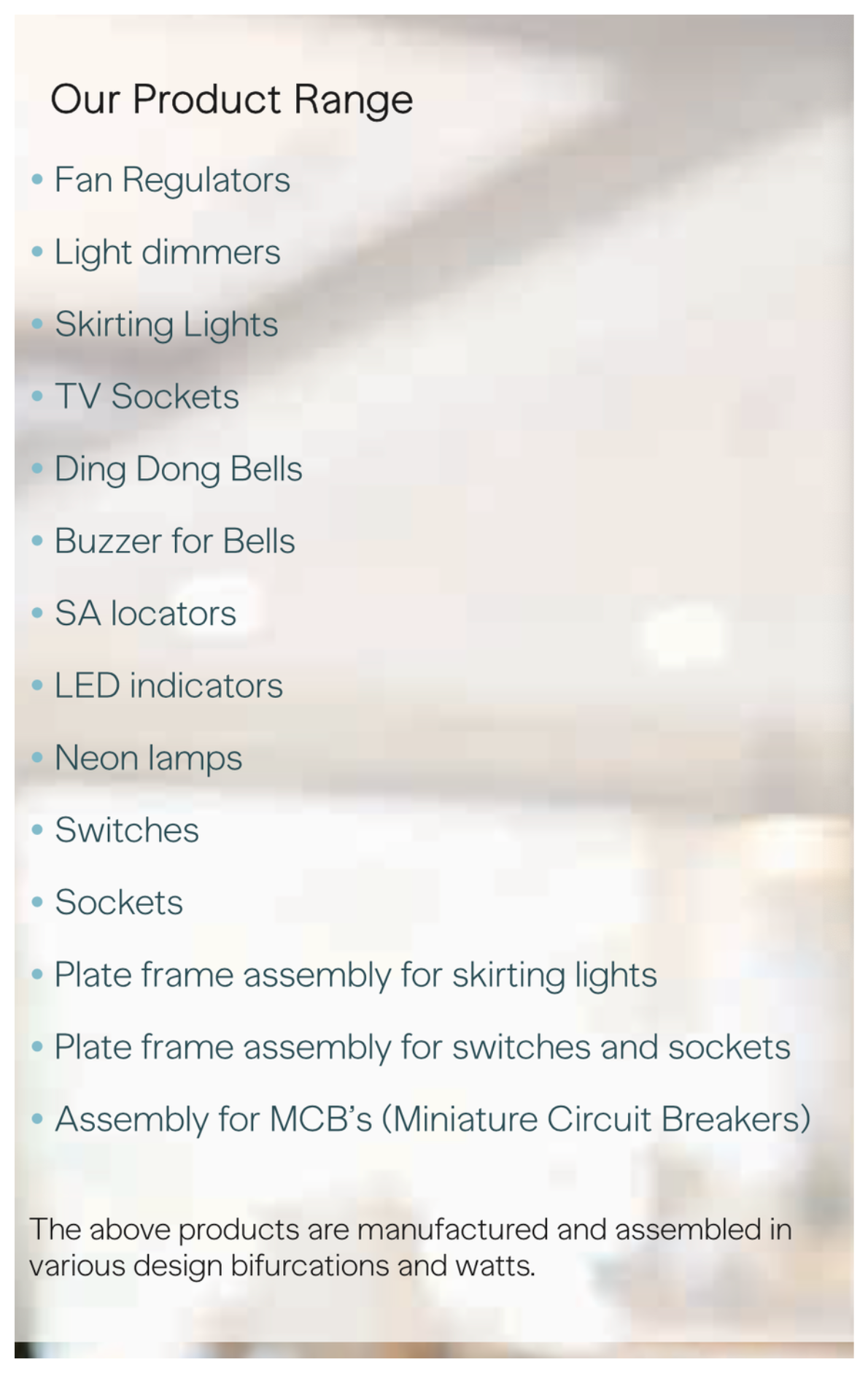 Our Product Range